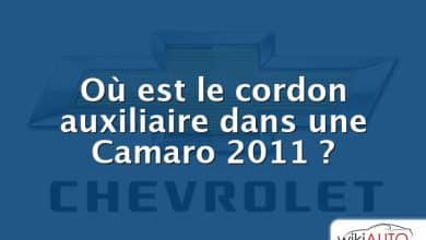 Où est le cordon auxiliaire dans une Camaro 2011 ?